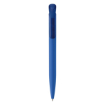 Plastic pen met zachte afwerking gemaakt in de EU kleur blauw