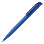 Plastic pen met zachte afwerking gemaakt in de EU kleur blauw tweede weergave
