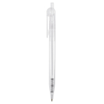 Transparante plastic pen met detail op de drukknop kleur doorzichtig wit