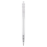 Transparante plastic pen met detail op de drukknop kleur doorzichtig wit tweede weergave