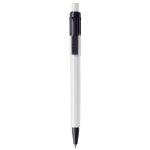 Witte pen met gekleurde details op de punt en clip gemaakt in de EU kleur wit/zwart