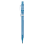 Matte plastic pen, gemaakt in de EU, met blauwe inkt kleur blauw derde weergave