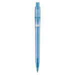 Matte plastic pen, gemaakt in de EU, met blauwe inkt kleur blauw vierde weergave