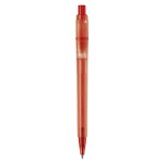 Matte plastic pen, gemaakt in de EU, met blauwe inkt kleur rood tweede weergave