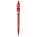Matte plastic pen, gemaakt in de EU, met blauwe inkt kleur rood derde weergave