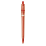 Matte plastic pen, gemaakt in de EU, met blauwe inkt kleur rood vierde weergave