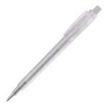 Matte plastic pen, gemaakt in de EU, met blauwe inkt kleur wit