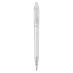 Matte plastic pen, gemaakt in de EU, met blauwe inkt kleur wit tweede weergave