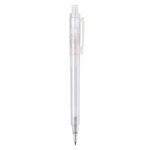 Matte plastic pen, gemaakt in de EU, met blauwe inkt kleur wit vijfde weergave