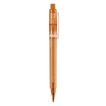 Matte plastic pen, gemaakt in de EU, met blauwe inkt kleur oranje vijfde weergave