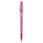 Matte plastic pen, gemaakt in de EU, met blauwe inkt kleur roze derde weergave