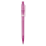 Matte plastic pen, gemaakt in de EU, met blauwe inkt kleur roze vijfde weergave