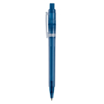 Matte plastic pen, gemaakt in de EU, met blauwe inkt kleur donkerblauw derde weergave