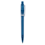 Matte plastic pen, gemaakt in de EU, met blauwe inkt kleur donkerblauw vijfde weergave