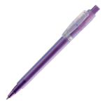 Matte plastic pen, gemaakt in de EU, met blauwe inkt kleur paars