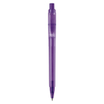 Matte plastic pen, gemaakt in de EU, met blauwe inkt kleur paars tweede weergave