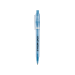 Matte plastic pen, gemaakt in de EU, met blauwe inkt met afdrukgebied