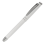 Aluminium rollerpen met bijpassende dop en blauwe inkt kleur wit derde weergave