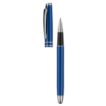 Aluminium rollerpen met bijpassende dop en blauwe inkt kleur donkerblauw zesde weergave