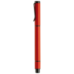 Metalen pen met blauwe inkt en gele markeerpen 2-in-1 kleur rood