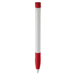 Witte plastic pen met gekleurde gebogen clip gemaakt in de EU kleur rood vierde weergave