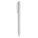 Witte plastic pen met gekleurde gebogen clip gemaakt in de EU kleur wit
