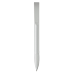 Witte plastic pen met gekleurde gebogen clip gemaakt in de EU kleur wit tweede weergave