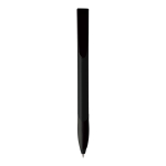 Witte plastic pen met gekleurde gebogen clip, gemaakt in de EU tweede weergave