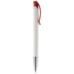Witte plastic pen met details op de drukknop kleur rood vijfde weergave