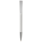 Witte plastic pen met details op de drukknop kleur wit tweede weergave