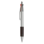 Multifunctionele pen 4-in-1 met gekleurde grip kleur zwart