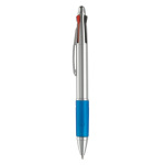 Multifunctionele pen 4-in-1 met gekleurde grip kleur blauw
