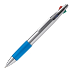 Multifunctionele pen 4-in-1 met gekleurde grip kleur blauw derde weergave