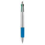 Multifunctionele pen 4-in-1 met gekleurde grip kleur blauw vierde weergave