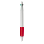 Multifunctionele pen 4-in-1 met gekleurde grip kleur rood vierde weergave