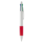 Multifunctionele pen 4-in-1 met gekleurde grip kleur rood vijfde weergave