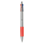 Multifunctionele pen 4-in-1 met gekleurde grip kleur donkerrood tweede weergave
