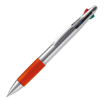 Multifunctionele pen 4-in-1 met gekleurde grip kleur donkerrood derde weergave