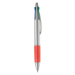 Multifunctionele pen 4-in-1 met gekleurde grip kleur donkerrood vijfde weergave