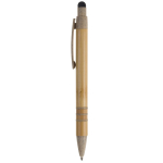Bamboe en tarwestro pen met gekleurde stylus kleur zwart
