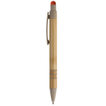 Bamboe en tarwestro pen met gekleurde stylus kleur oranje