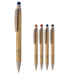 Bamboe en tarwestro pen met gekleurde stylus