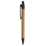 Bamboe en tarwestro pen met gekleurde details kleur zwart