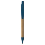 Bamboe en tarwestro pen met gekleurde details kleur blauw tweede weergave