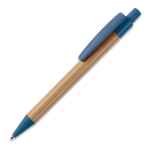 Bamboe en tarwestro pen met gekleurde details kleur blauw derde weergave