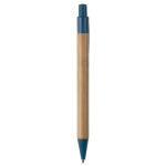 Bamboe en tarwestro pen met gekleurde details kleur blauw vierde weergave
