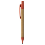 Bamboe en tarwestro pen met gekleurde details kleur oranje