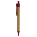 Bamboe en tarwestro pen met gekleurde details kleur donkerrood