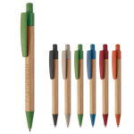 Bamboe en tarwestro pen met gekleurde details