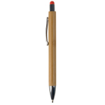 Bamboe pen met gekleurde stylus voor touchscreen kleur oranje